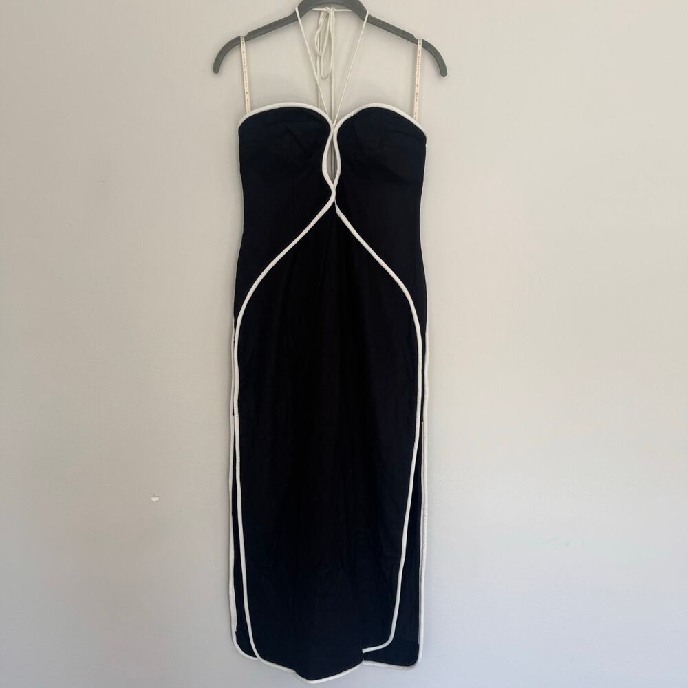 Farm Rio Black And White Cut-Out Midi Dress - Picture 2 of 9